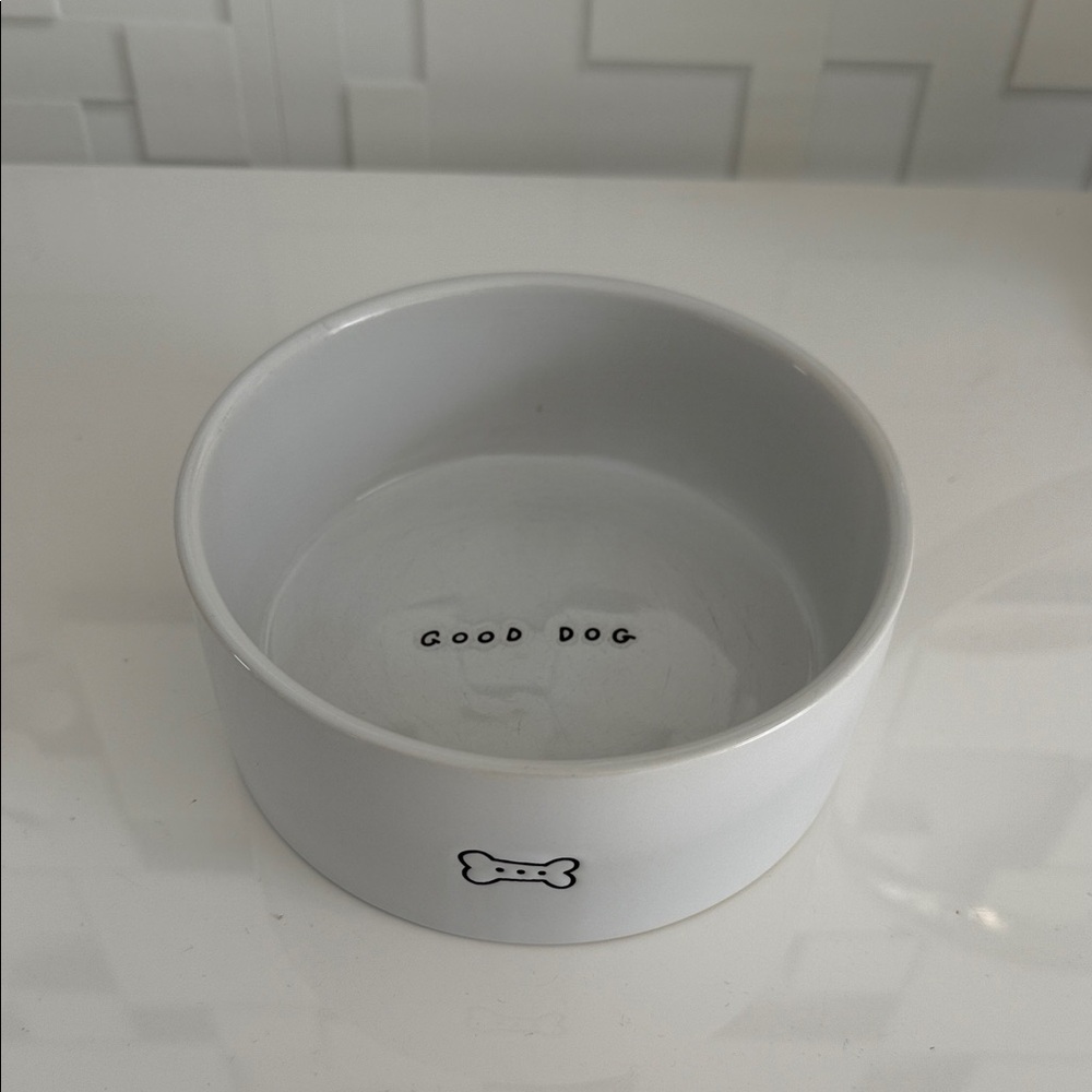 Good Dog Ceramic Dog Bowl - Classic White